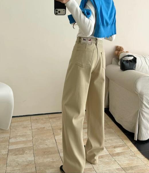 老米优品🎈高品质！韩里韩气，一条过冬《100%棉🍂加绒弯刀小窄腿直筒牛仔裤》微拖地，密密绒里温暖舒适，显瘦绝绝子！K251224A 商品图1