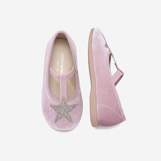 littlewinkaa丝绒五角星T字带一脚蹬舞蹈鞋室内鞋 商品图2