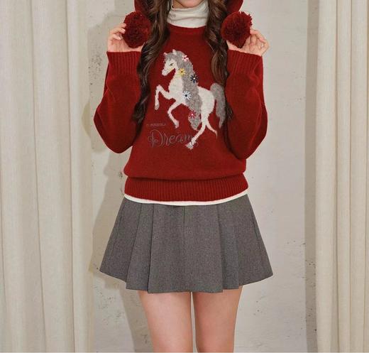 D122473秋冬慵懒风软糯圆领圣诞穿搭加厚毛衣 商品图7