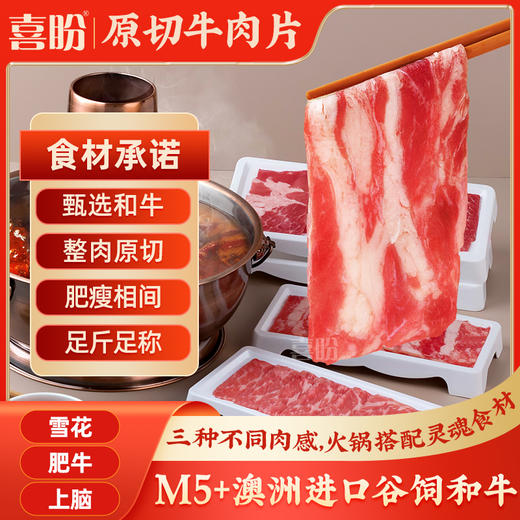 129元任选6件+赠粿条！喜盼牛肉火锅 肥牛/雪花/毛肚/上脑/千层/黄喉 /虾滑/牛肉丸/牛筋丸/鱼丸/鱼豆腐 商品图1