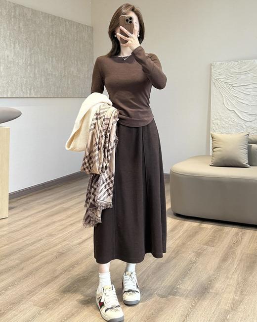 【醋酸羊毛6片半裙 不加绒/加绒可选】卷卷紫醋酸羊毛6片半裙 分片设计更显瘦 醋酸羊毛混纺亲肤垂顺耐穿有型 百搭不出错 商品图10