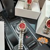 D122418明媚热烈波尔多酒红表盘精钢间金满钻手表 商品缩略图4