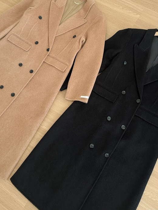圣罗兰同款去标发货纯手缝双面羊毛大衣 商品图7