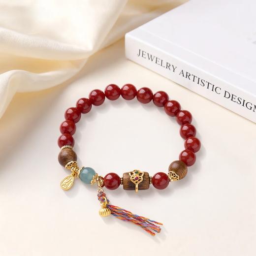 【鸿运·南红沉香手串】敦煌小众天然红玛瑙新中式手串系列女仿南红国风设计款本命年平安好运 商品图3