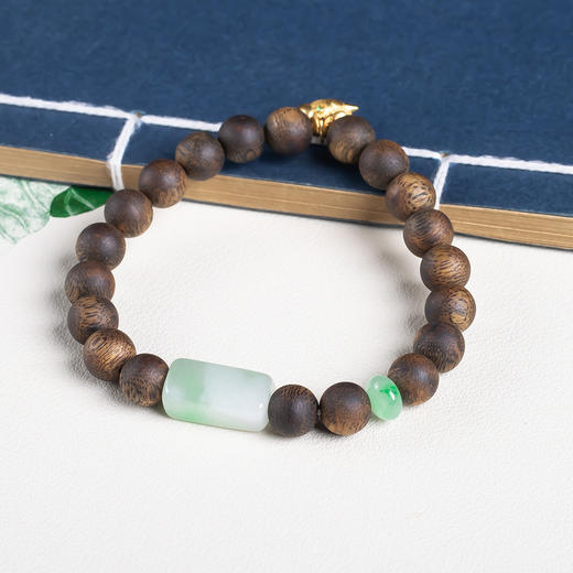 xy0658沉香+翡翠手串 商品图5