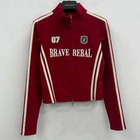 ZC立领斜织带美式小外套51025（红）冬季 254011790321