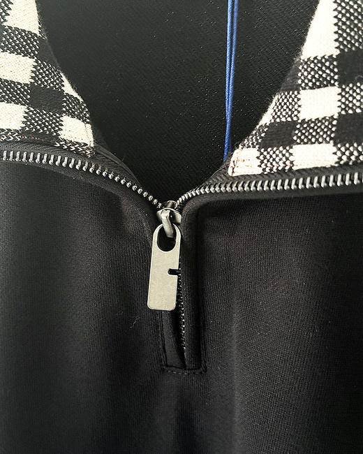 THS-限时 B家 男士 翻领经典格纹半拉链卫衣 AI579 商品图6