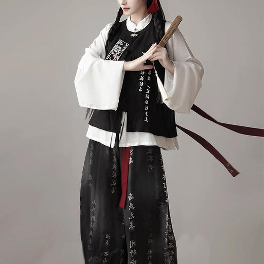 裁缝学苑AS613国风新中式汉服三件套纸样女装盘扣马甲长裤汉元素样板 商品图2