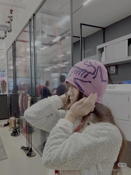 D122457双面提花刺绣款无边帽防寒线绒帽针织帽 商品图7