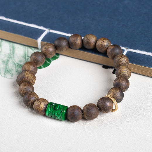 xy0657沉香+翡翠手串 商品图6