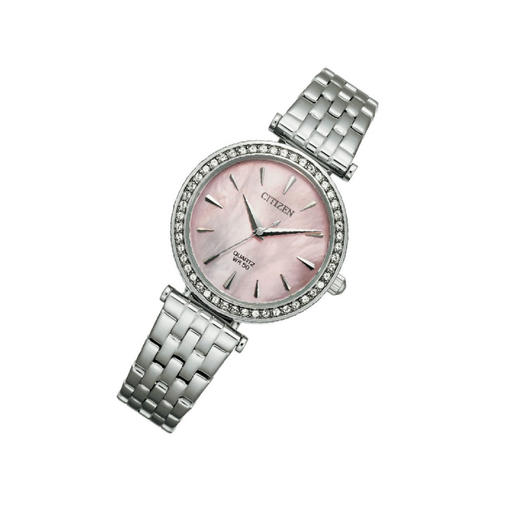 4974374296405 西铁城Citizen 西铁城 气质粉贝母表盘钢带女士石英手表ER0210-55Y【可能没电】 商品图1