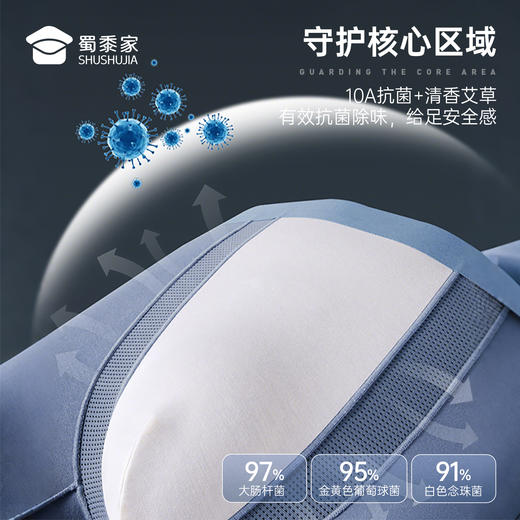 【实付满399送保温杯】【10A抑菌60S莫代尔艾草空调内裤】透气顺滑男士四角短裤无痕平角裤衩ST502 商品图1