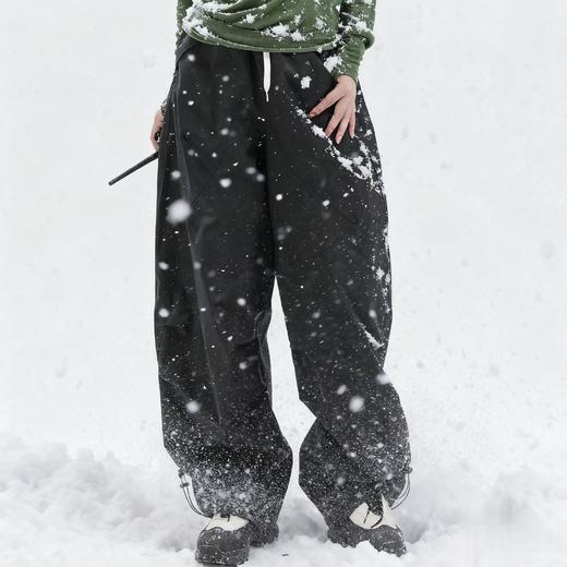 纳趣户外加绒保暖情侣滑雪裤登山徒步冲锋裤全压胶防水10000+宽松工装版 商品图1