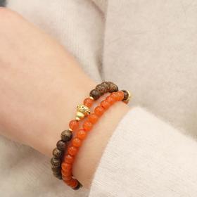 【南红沉香葫芦双圈手串】敦煌福泽平安福禄天然南红沉香手串 双圈女新中式复古小众设计款手串