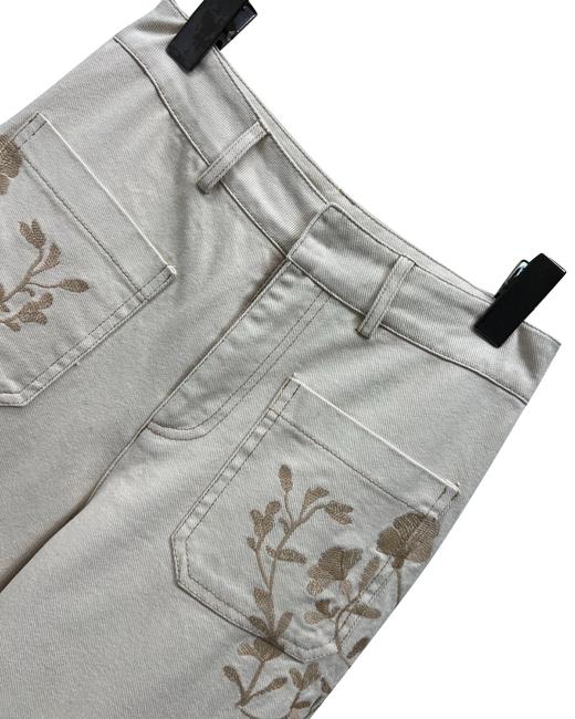 女款刺绣阔腿牛仔裤长裤 可配套装zh010 商品图2