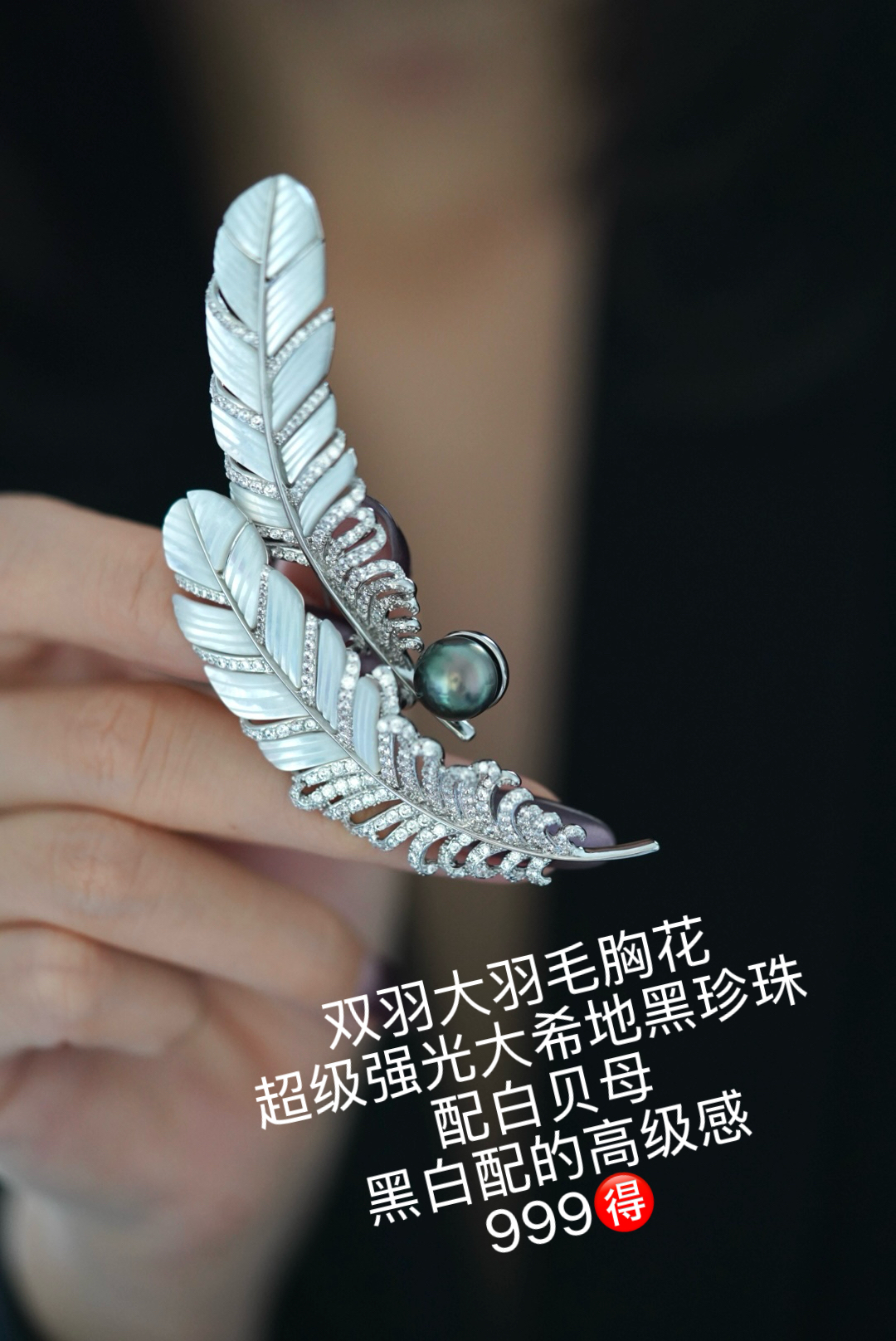 新款-双羽毛胸花大溪地