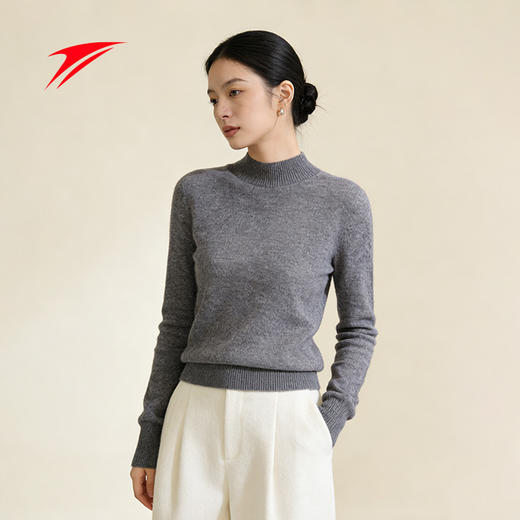 金莱克 2025冬新款内搭打底纯色百搭半高领*堆堆领绵羊毛衫 商品图1
