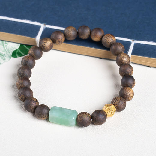 xy0658沉香+翡翠手串 商品图7