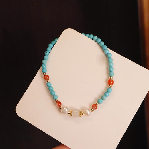 【菱镁矿手串】敦煌小众福泽新中式磷镁矿手串女小众设计轻奢女生设计感珍珠手链 商品图6