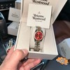D122418明媚热烈波尔多酒红表盘精钢间金满钻手表 商品缩略图3