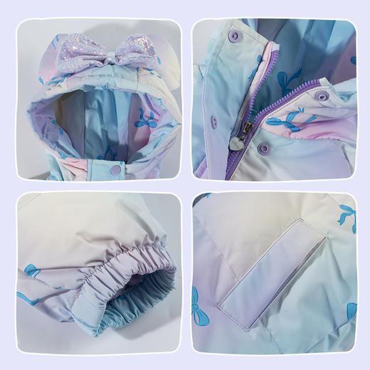 迪士尼幻梦回溯冬季女童幻彩渐变中长款羽绒外套XD4ES083 商品图5