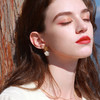 三彩2026新款油画玫瑰耳环金色褶皱艺术感首饰法式浪漫约会小众 商品缩略图2