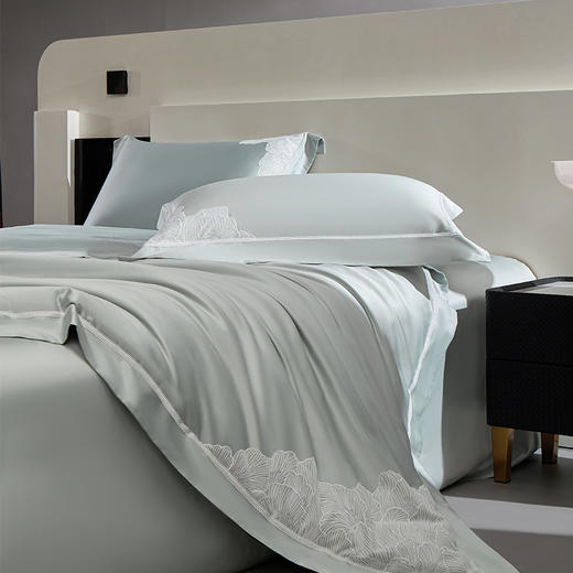 多喜爱 100S双股埃及棉四件套 月下芍影/香兰花园hl【高支高密】【双面质感】【中式美学】【优雅浪漫】三方出框&花边工艺 精美刺绣 商品图6