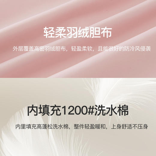 【12/24新品6.5折】熙世界泡芙保暖粉色棉服外套女2025冬装新款毛织拼接立领短款棉衣 商品图3