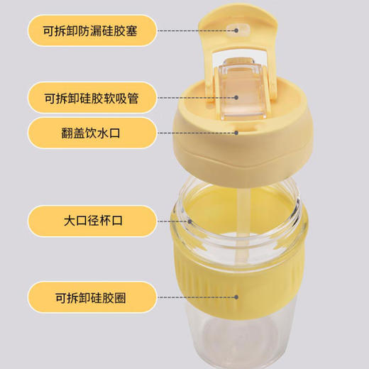 美穗吉家 玻璃双饮随手杯420ml水蓝色 商品图2