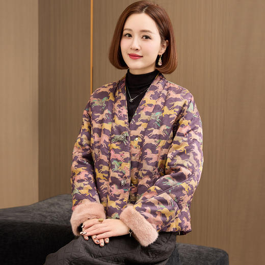 OSL 88K03水貂毛袖口可拆卸保暖羽绒服加厚白鹅绒服外套 商品图2