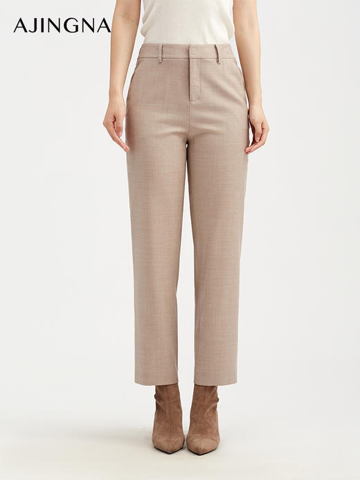 【商场同款】阿菁娜冬季新款高羊毛含量西裤垂顺挺括双效显瘦立体剪裁零束缚轻商务通勤A30Q110078 商品图5