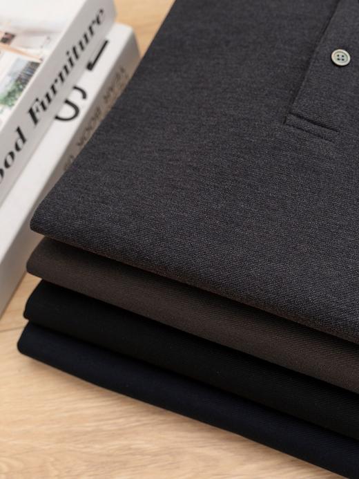 岸纾 羊毛莫代尔亲肤透气加绒POLO衫（多色） 商品图2