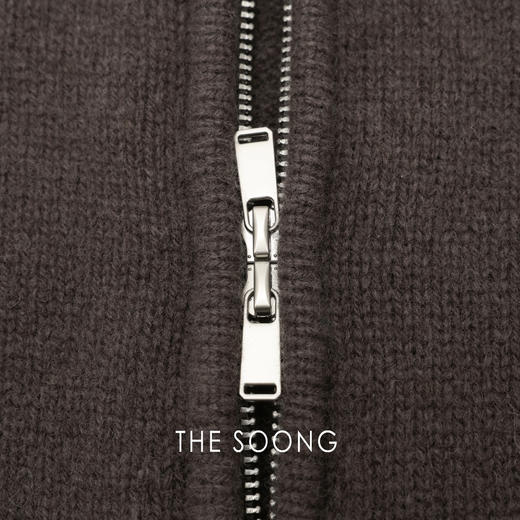 THESOONG|新款女装100绵羊毛双层洗绒立领拉链毛衣外套女HBMY8117 商品图3