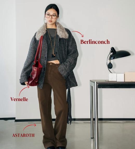 老米优品🎈高品质！韩里韩气，一条过冬《100%棉🍂加绒弯刀小窄腿直筒牛仔裤》微拖地，密密绒里温暖舒适，显瘦绝绝子！K251224A 商品图10