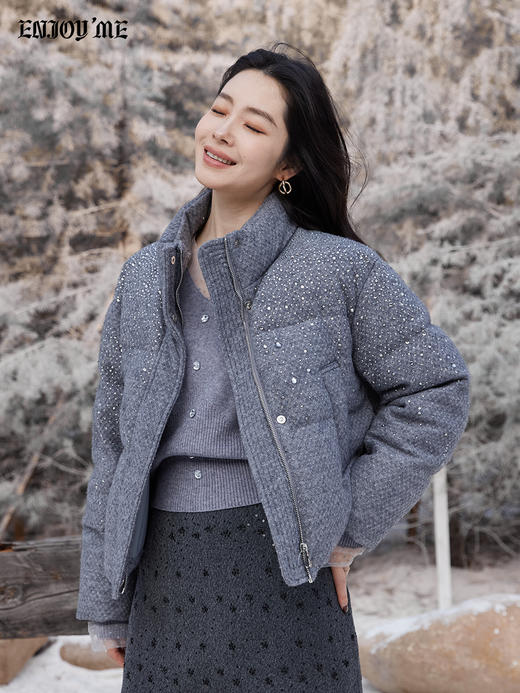 【门店同款】ENJOY冬季“暖冬软糖”亮钻小立领羽绒服 168843394 商品图3