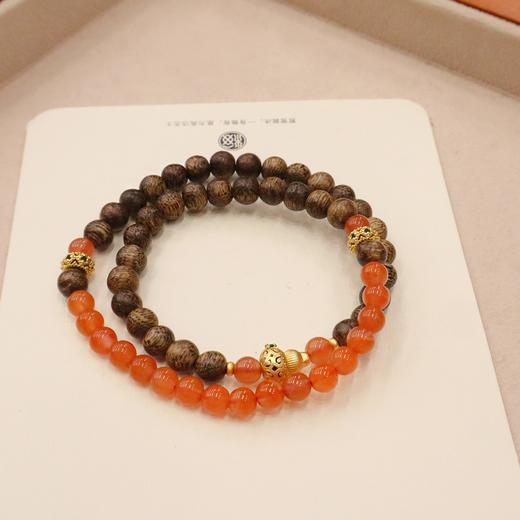 【南红沉香葫芦双圈手串】敦煌福泽平安福禄天然南红沉香手串 双圈女新中式复古小众设计款手串 商品图2