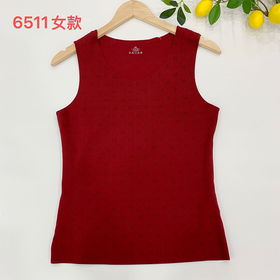 棉花星期五女双面绒福字背心（XL-3XL）大红/安克拉红（尺寸样式请备注）