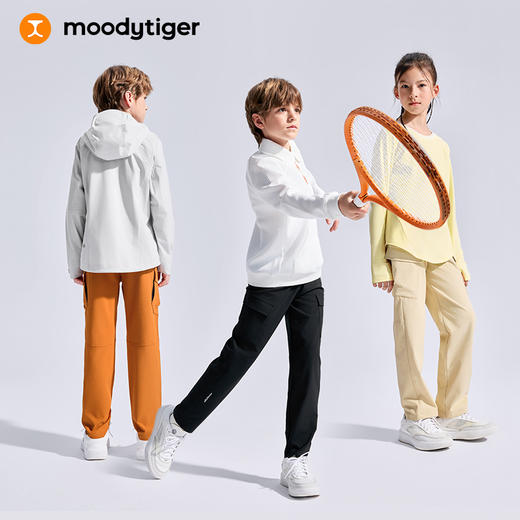 moodytiger男童直筒长裤25年新款涉水户外运动风裤子53511301 商品图4