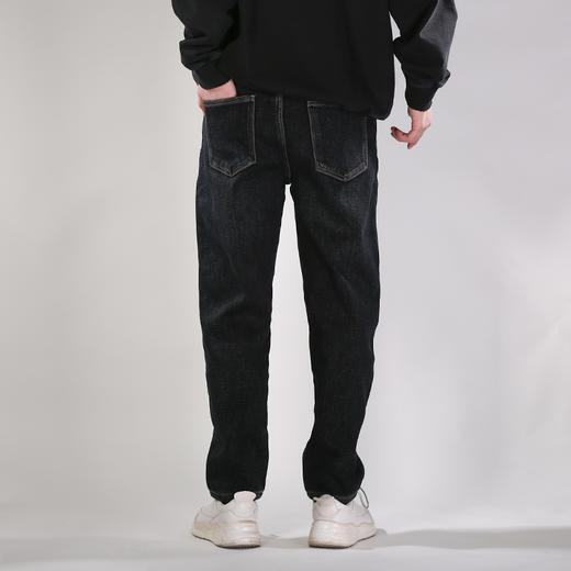 DRONKOO 2025 织带腰带棕色复合绒厚牛仔长裤 商品图4