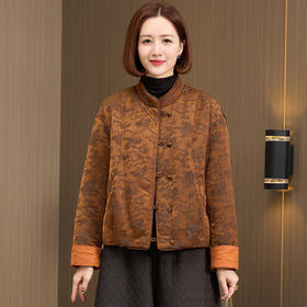 OSL 88K02羽绒服香云纱鹅绒服国风妈妈装高端宽松大码