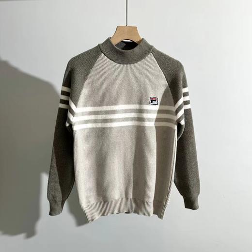 D122485学院风加厚条纹拼接针织衫长袖毛衣 商品图1