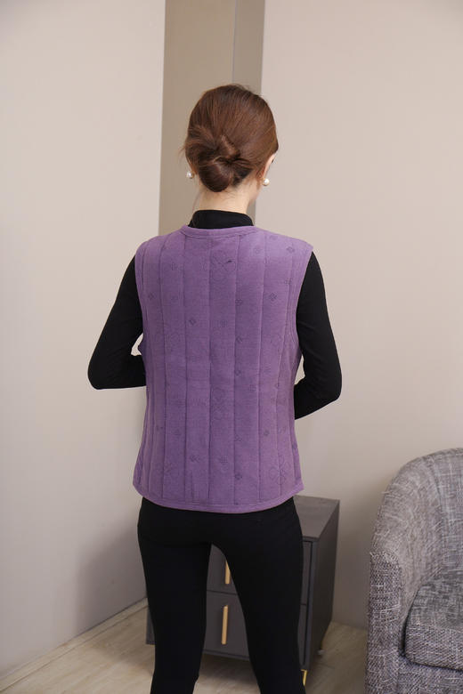 【YW】无忧购 冬季四叶草烧花加厚保暖内搭女款马甲背心809截单后3-5天发货） 商品图1