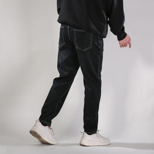 DRONKOO 2025 织带腰带棕色复合绒厚牛仔长裤 商品图3