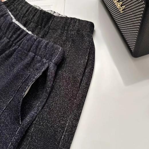 D122427花纱柏林裤！冬季保暖加厚磨毛松紧高腰山本羊毛毛呢马丘裤 商品图9