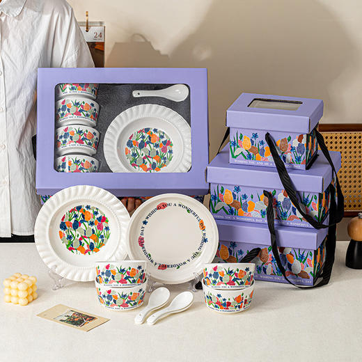 陶瓷餐具碗勺盘套装 碗碟一整套礼盒 商品图4