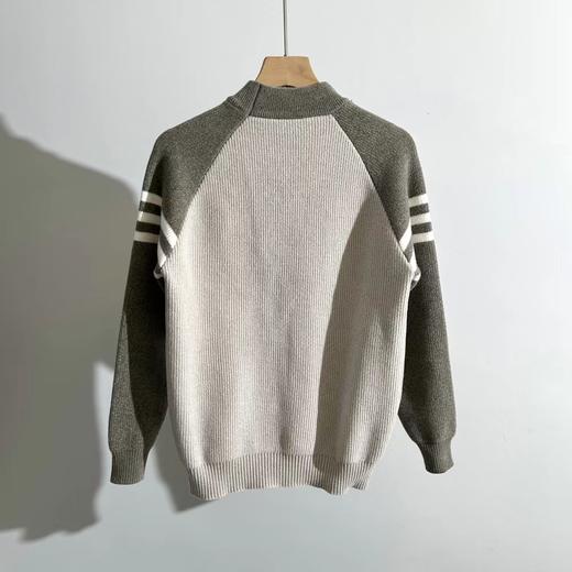 D122485学院风加厚条纹拼接针织衫长袖毛衣 商品图6