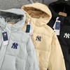 D122434学院系列毛巾绣字母纯色连帽羽绒服男女情侣款 商品缩略图1