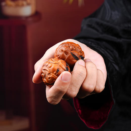 雷击木貔貅手球把件精工木雕文玩摆件多样性发货 商品图2