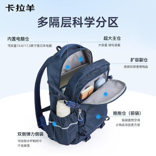 【考拉抱抱包】卡拉羊5维防下坠减负登山包大容量双肩包征途 CX5541/L 商品图6