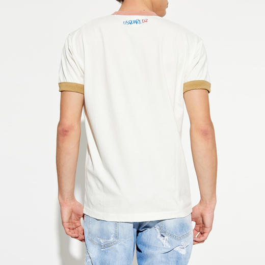 DSQUARED2 男士卡通松鼠徽标印花棉质圆领短袖T恤 白色 S71GD1575 D20035 961 商品图2